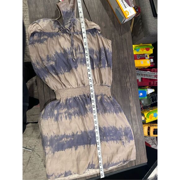 Parker Silk Tie Dyed Ombre Print Cinched Waist Blouson Dress Gray Size Medium - Picture 10 of 10